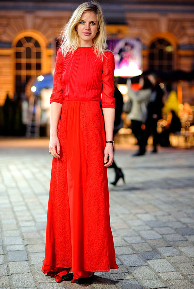 vestido largo rojo